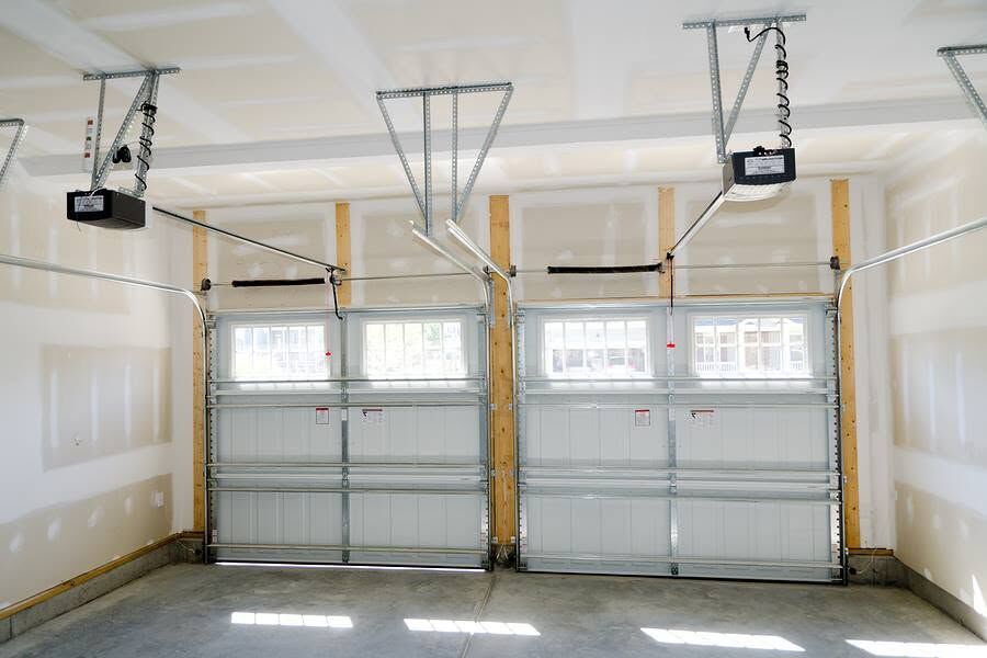 Garage interior showing opener units where remote programming takes place
